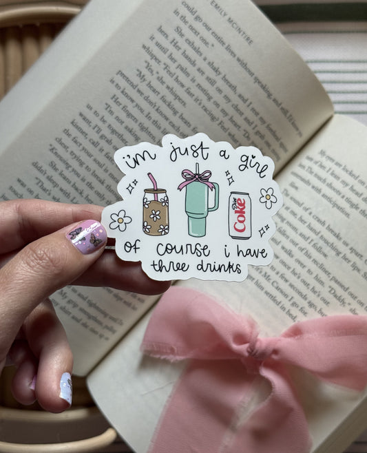 Coffee Diet Coke Reading Sticker