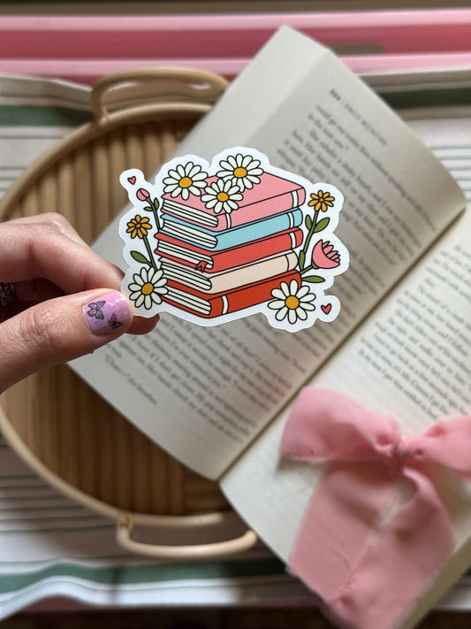 Books Flowers Sticker